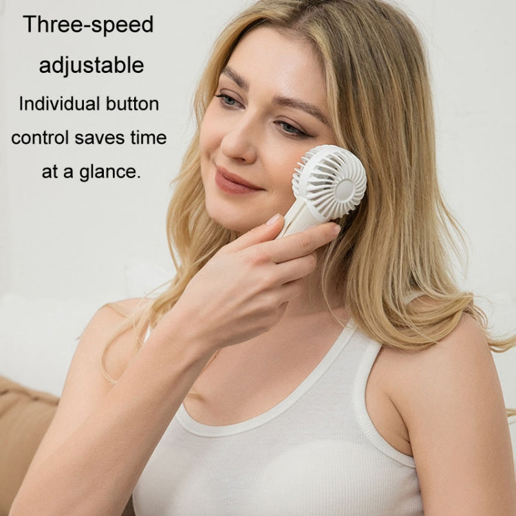 Portable Handheld Quiet Fan Silicone Hanging Neck Small Electrical Fan(Beige) by buy2fix