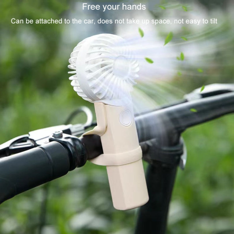 Portable Handheld Quiet Fan Silicone Hanging Neck Small Electrical Fan(Beige) by buy2fix