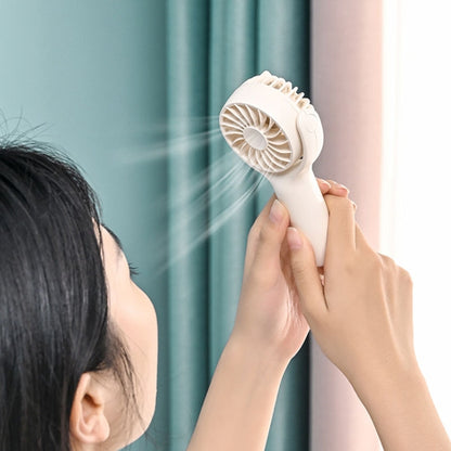 Mini Handheld Small Fan Rechargeable Mute Desktop Portable Fan(Khaki) by buy2fix