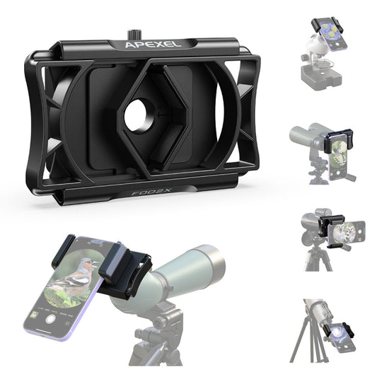 APEXEL F002X Universal Phone Adapter for Monoculars Binoculars Smartphone Holder Clip(Black) - Lens & Accessories by APEXEL | Online Shopping UK | buy2fix