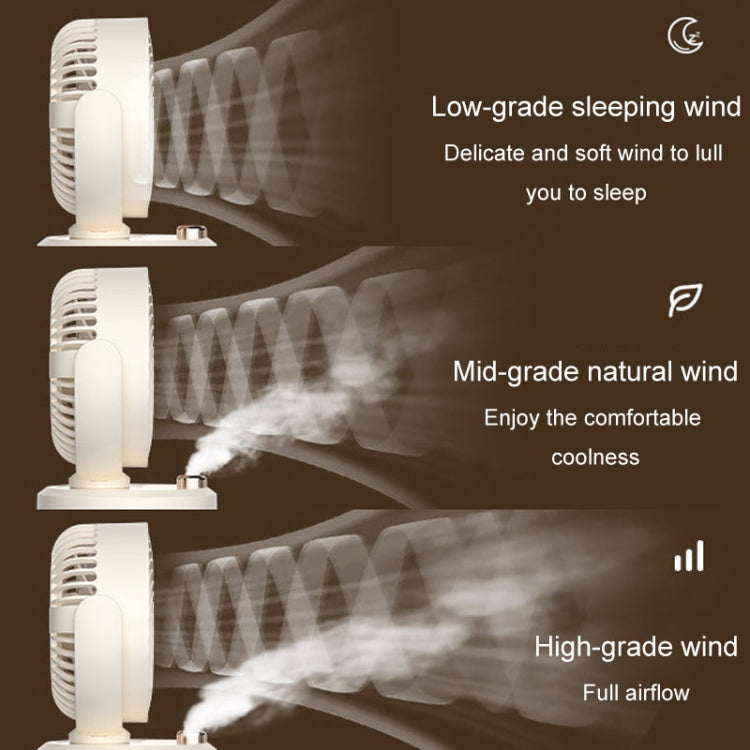 USB Charging Cooler Air Conditioning Fan Desktop Cooling Fan Swing Humidifier(Beige) by buy2fix