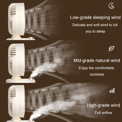 USB Charging Cooler Air Conditioning Fan Desktop Cooling Fan Swing Humidifier(Beige) by buy2fix