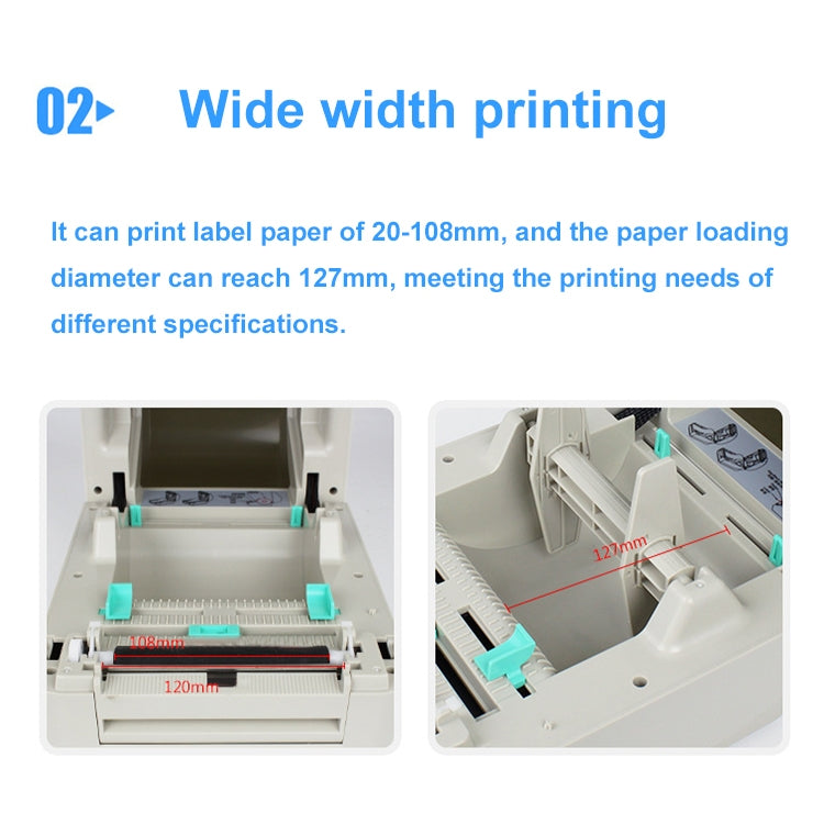 Xprinter XP-450B USB Port Supermarket Cashier Barcode Thermal Printer(EU Plug) - Receipt Printers by Xprinter | Online Shopping UK | buy2fix