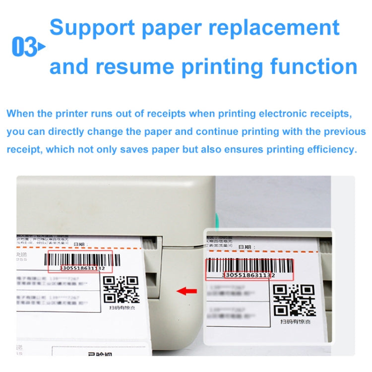 Xprinter XP-450B USB Port Supermarket Cashier Barcode Thermal Printer(EU Plug) - Receipt Printers by Xprinter | Online Shopping UK | buy2fix