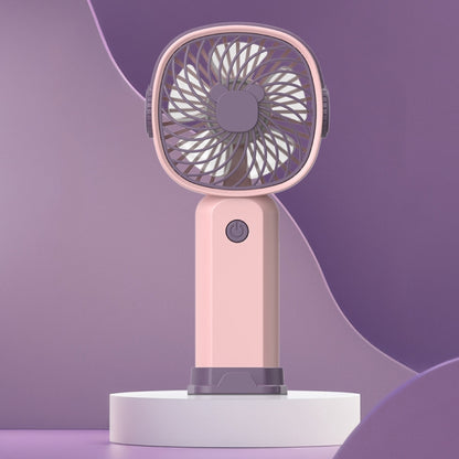 Handheld Portable Mini Multifunctional Fan With Phone Holder Function, Color: Pink Purple no Battery by buy2fix