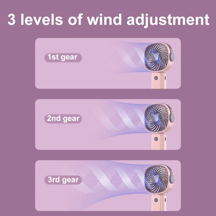 Handheld Portable Mini Multifunctional Fan With Phone Holder Function, Color: Pink Purple no Battery by buy2fix