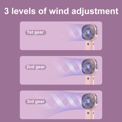 Handheld Portable Mini Multifunctional Fan With Phone Holder Function, Color: Pink Purple no Battery by buy2fix