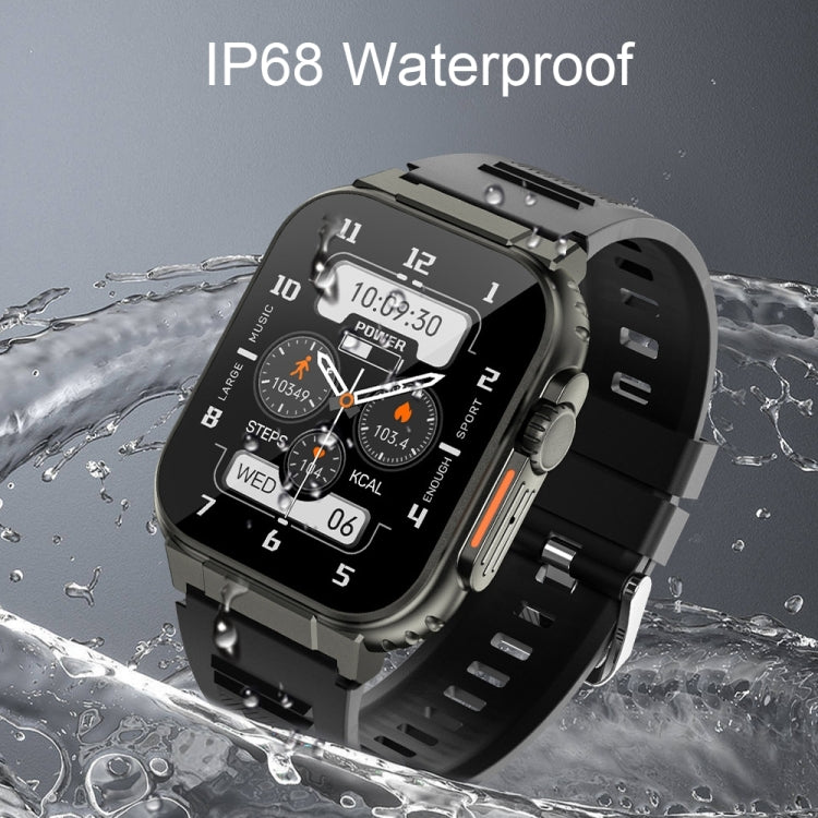 A70 1.96 Inch Health Monitoring Multifunctional IP68 Waterproof Bluetooth Call Smart Watch(Black Steel) by buy2fix