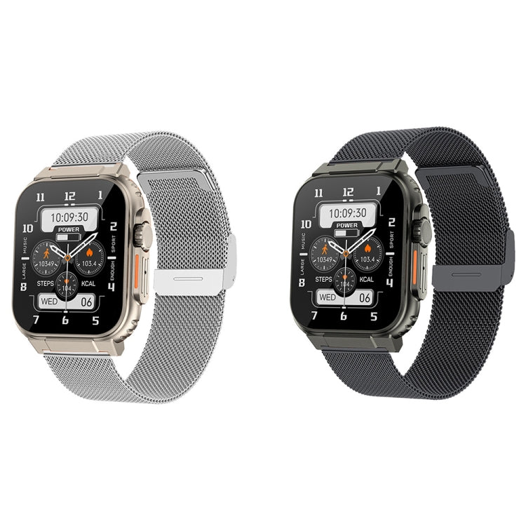 A70 1.96 Inch Health Monitoring Multifunctional IP68 Waterproof Bluetooth Call Smart Watch(Silver Steel) by buy2fix