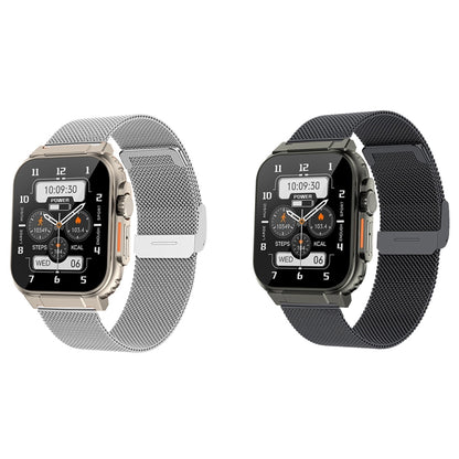 A70 1.96 Inch Health Monitoring Multifunctional IP68 Waterproof Bluetooth Call Smart Watch(Silver Steel) by buy2fix