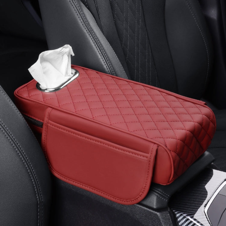 Car Armrest Box Booster Pad Widened Interior Tissue Box, Color: Volcanic Red by buy2fix