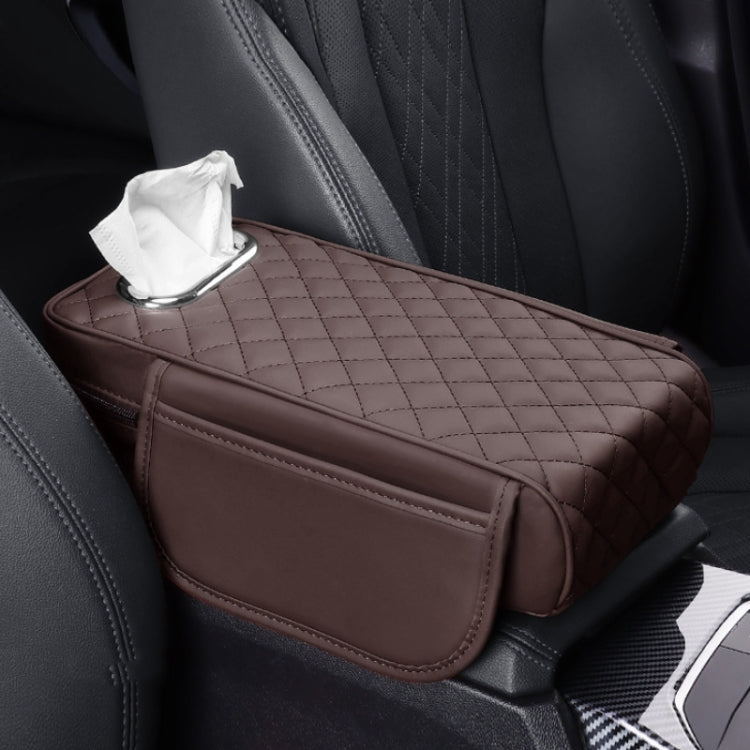 Car Armrest Box Booster Pad Widened Interior Tissue Box, Color: Mocha Brown by buy2fix