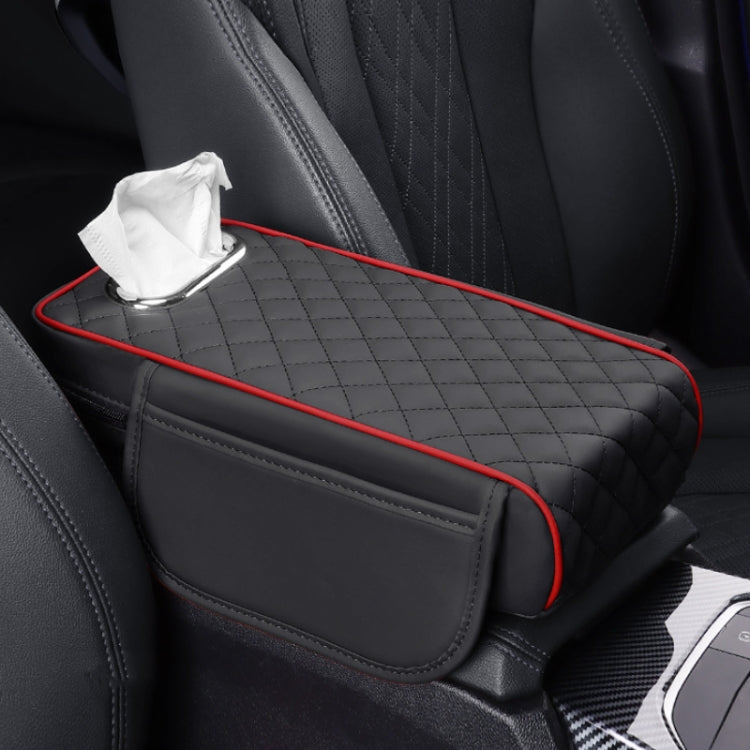 Car Armrest Box Booster Pad Widened Interior Tissue Box, Color: Black Red by buy2fix