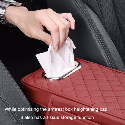 Car Armrest Box Booster Pad Widened Interior Tissue Box, Color: Mocha Brown by buy2fix