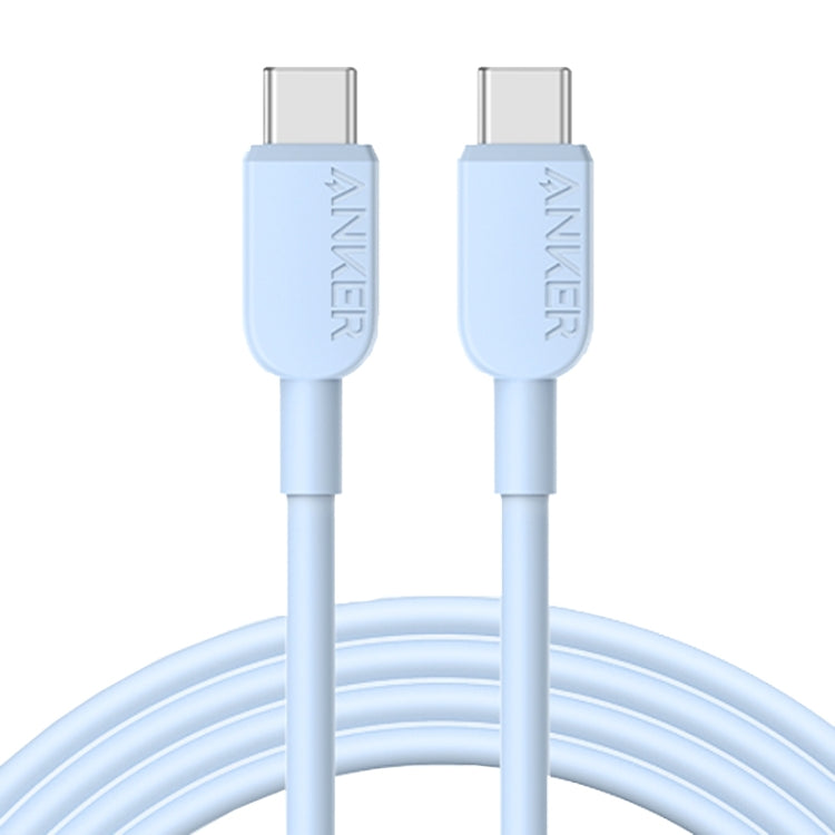 ANKER A81E2 1.8m 60W Dual Type-C Data Cell Phone Dual Head Fast Charging Cable(Blue) - USB-C & Type-C Cable by ANKER | Online Shopping UK | buy2fix