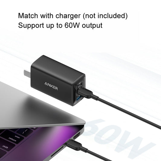 ANKER A81E2 1.8m 60W Dual Type-C Data Cell Phone Dual Head Fast Charging Cable(White) - USB-C & Type-C Cable by ANKER | Online Shopping UK | buy2fix