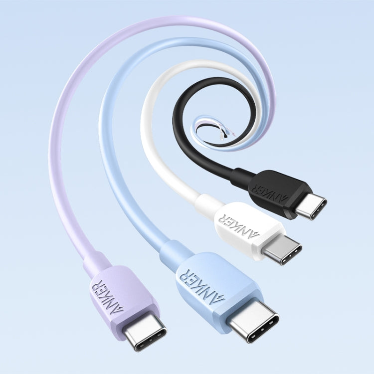 ANKER A81E2 1.8m 60W Dual Type-C Data Cell Phone Dual Head Fast Charging Cable(Black) - USB-C & Type-C Cable by ANKER | Online Shopping UK | buy2fix