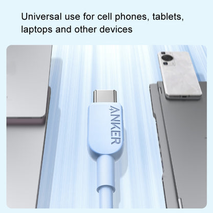 ANKER A81E2 1.8m 60W Dual Type-C Data Cell Phone Dual Head Fast Charging Cable(Blue) - USB-C & Type-C Cable by ANKER | Online Shopping UK | buy2fix