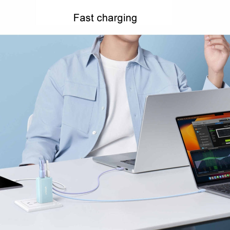 ANKER A81E2 1.8m 60W Dual Type-C Data Cell Phone Dual Head Fast Charging Cable(Black) - USB-C & Type-C Cable by ANKER | Online Shopping UK | buy2fix
