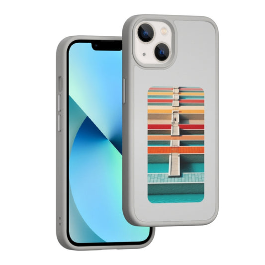 For iPhone 13 NFC Four-Color E-ink Screen DIY Phone Case(Gray) - iPhone 13 Cases by buy2fix | Online Shopping UK | buy2fix