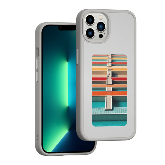 For iPhone 13 Pro NFC Four-Color E-ink Screen DIY Phone Case(Gray) - iPhone 13 Pro Cases by buy2fix | Online Shopping UK | buy2fix