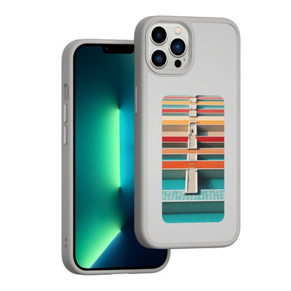 For iPhone 13 Pro Max NFC Four-Color E-ink Screen DIY Phone Case(Gray) - iPhone 13 Pro Max Cases by buy2fix | Online Shopping UK | buy2fix