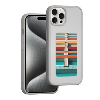For iPhone 15 Pro NFC Four-Color E-ink Screen DIY Phone Case(Gray) - iPhone 15 Pro Cases by buy2fix | Online Shopping UK | buy2fix