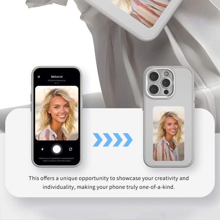 For iPhone 14 NFC Four-Color E-ink Screen DIY Phone Case(Black) - iPhone 14 Cases by buy2fix | Online Shopping UK | buy2fix