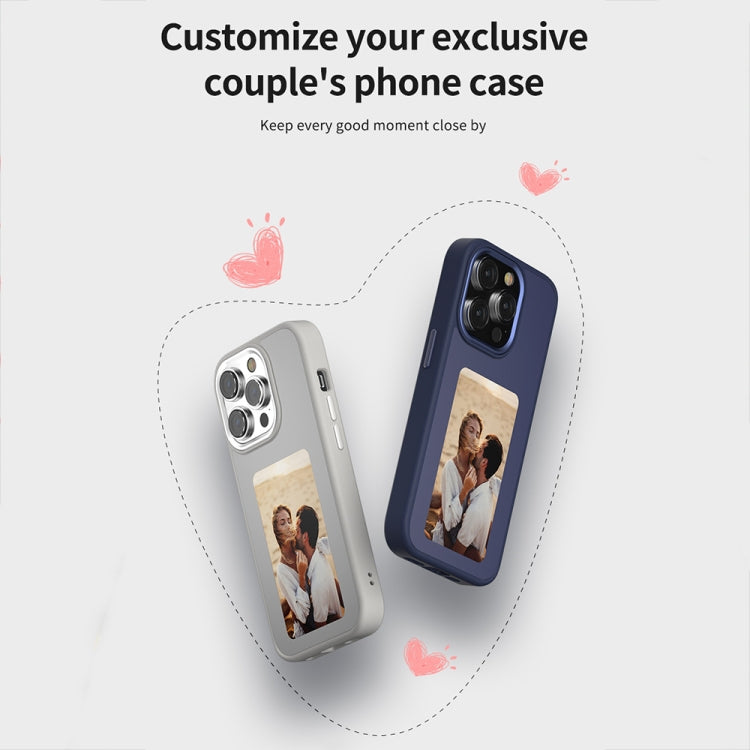 For iPhone 14 NFC Four-Color E-ink Screen DIY Phone Case(Gray) - iPhone 14 Cases by buy2fix | Online Shopping UK | buy2fix