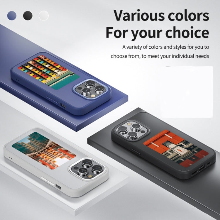 For iPhone 14 NFC Four-Color E-ink Screen DIY Phone Case(Black) - iPhone 14 Cases by buy2fix | Online Shopping UK | buy2fix