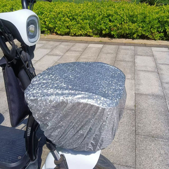 Battery Car Front Basket Rain Cover Bicycle Basket Waterproof Bag Universal, Size: Large(Silver)