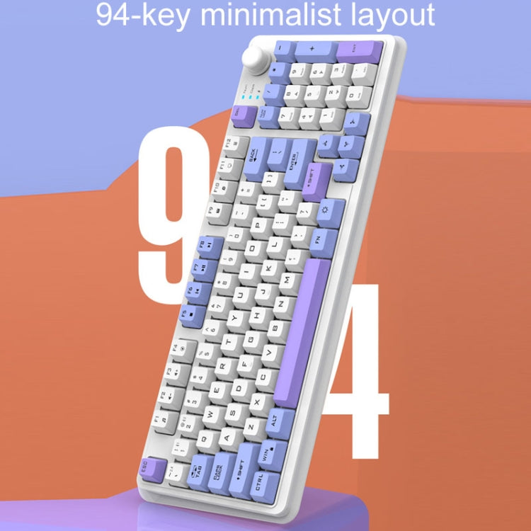 XUNSVFOX K94 Wireless Bluetooth Dual Mode Mechanical Keyboard Gaming Office Laptop Keyboard(Lake Blue) - Wireless Keyboard by XUNSVFOX | Online Shopping UK | buy2fix
