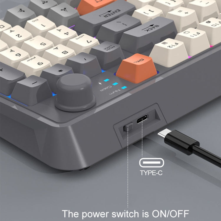 XUNSVFOX K94 Wireless Bluetooth Dual Mode Mechanical Keyboard Gaming Office Laptop Keyboard(Sea Salt) by buy2fix