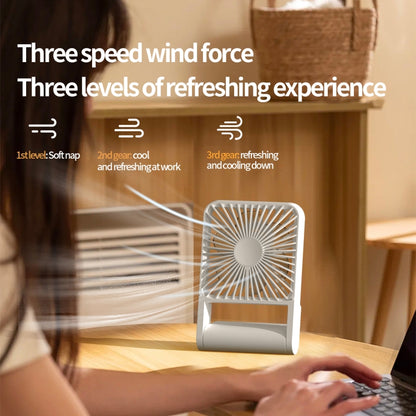 HX-123 USB Charging Wall-mounted Desktop Folding Thin and Light Small Fan(Yellow) by buy2fix