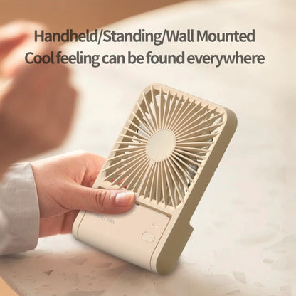 HX-123 USB Charging Wall-mounted Desktop Folding Thin and Light Small Fan(Yellow) by buy2fix