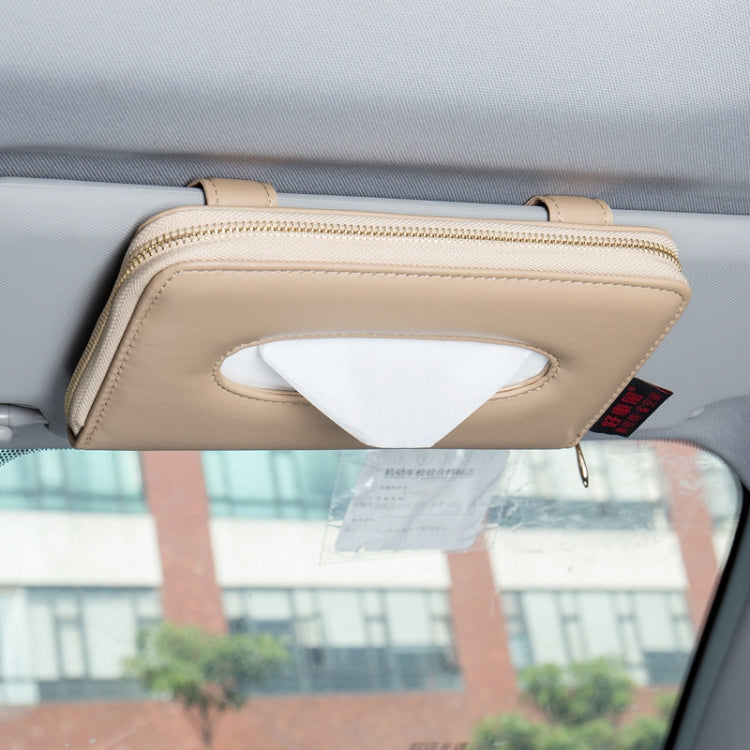 Car Sun Visor Skylight Hanging Tissue Box(H053 Beige) by buy2fix