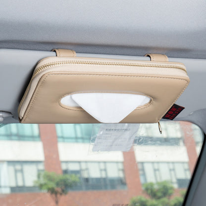 Car Sun Visor Skylight Hanging Tissue Box(H053 Beige) by buy2fix