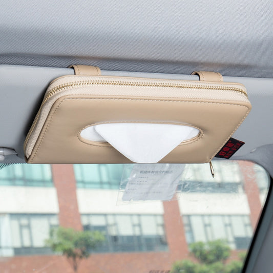 Car Sun Visor Skylight Hanging Tissue Box(H053 Beige) by buy2fix