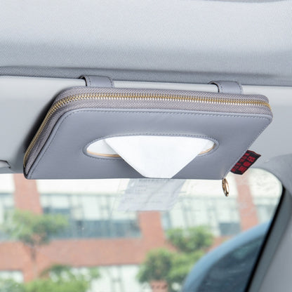 Car Sun Visor Skylight Hanging Tissue Box(H052 Gray) by buy2fix