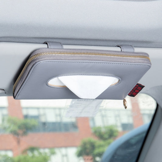 Car Sun Visor Skylight Hanging Tissue Box(H052 Gray) by buy2fix