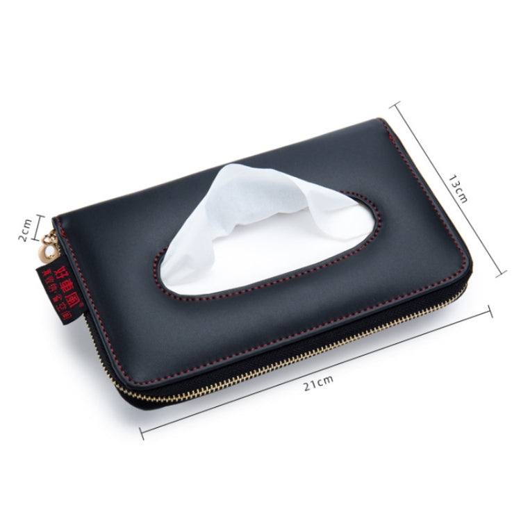 Car Sun Visor Skylight Hanging Tissue Box(H055 Black) by buy2fix