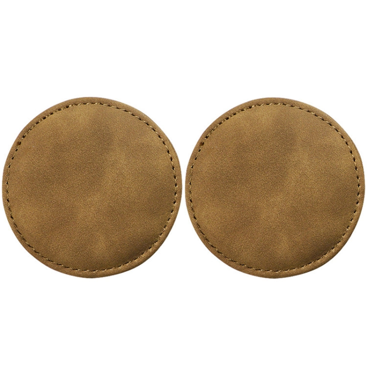 2pcs/ Set Car Suede Anti-Slip Water Coaster Car Interior Decoration(Brown) by buy2fix
