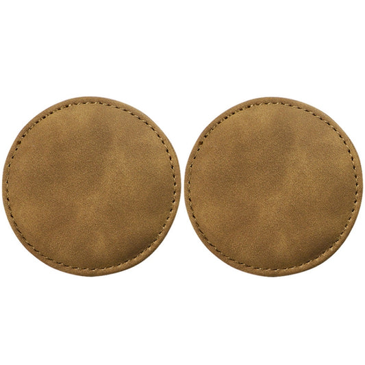 2pcs/ Set Car Suede Anti-Slip Water Coaster Car Interior Decoration(Brown) by buy2fix