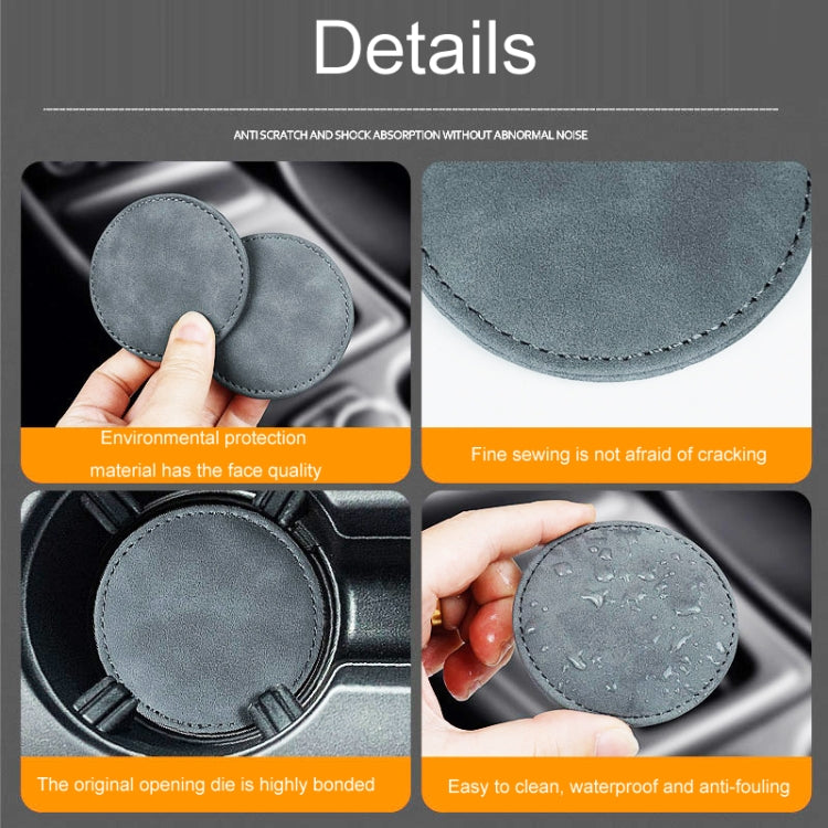 2pcs/ Set Car Suede Anti-Slip Water Coaster Car Interior Decoration(Gray) by buy2fix