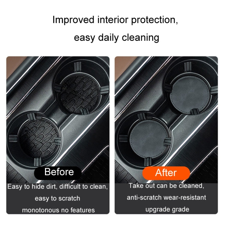 2pcs/ Set Car Suede Anti-Slip Water Coaster Car Interior Decoration(Black) by buy2fix