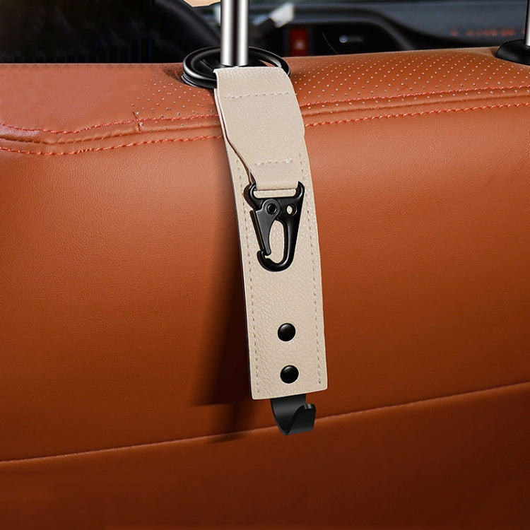 Car Seat Back Multifunctional Storage Metal Hook(Beige) by buy2fix