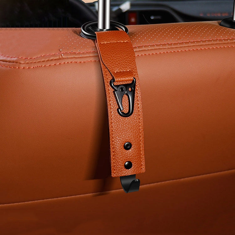 Car Seat Back Multifunctional Storage Metal Hook(Brown) by buy2fix