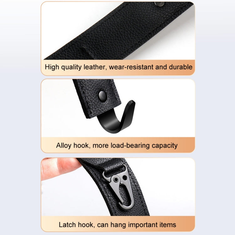 Car Seat Back Multifunctional Storage Metal Hook(Black) by buy2fix