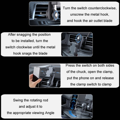 Car Multifunctional 360-degree Rotating Mobile Phone Holder(Air Outlet Model) by buy2fix