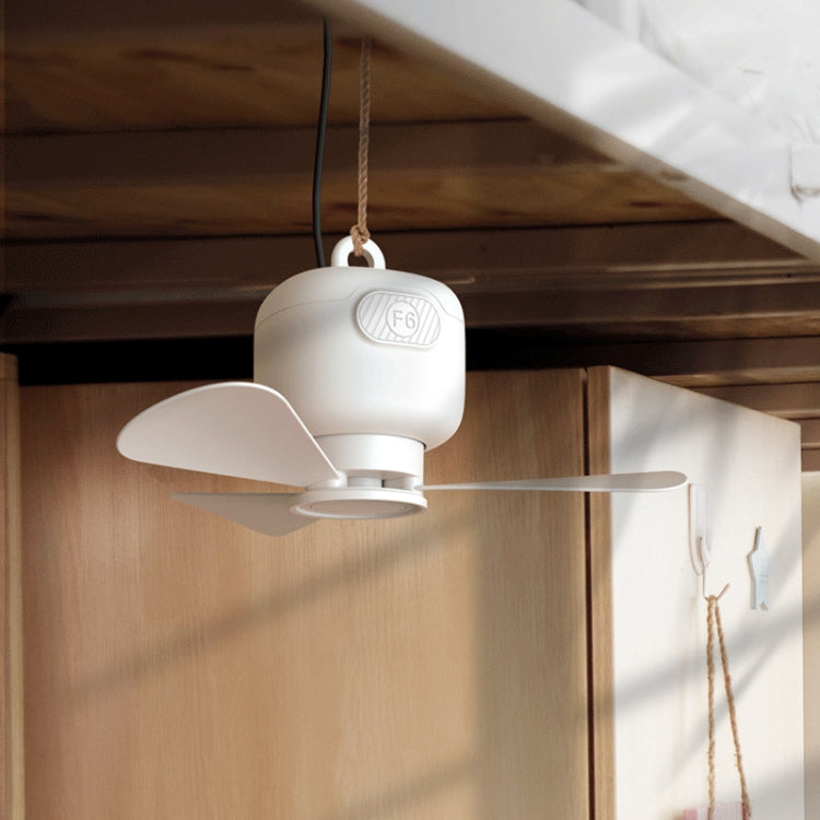 USB Plug-in Version Small Ceiling Fan Camping Outdoor Portable Hanging Fan(White) by buy2fix